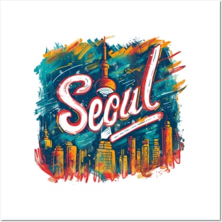 Seoul Retro South Korea t-shirt Posters and Art